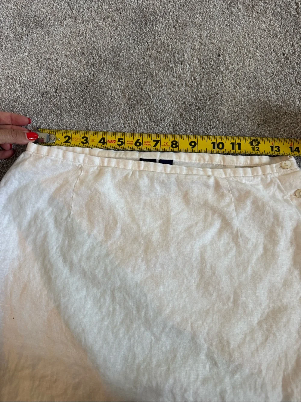 GAP Cream Linen Skirt with Button Detail